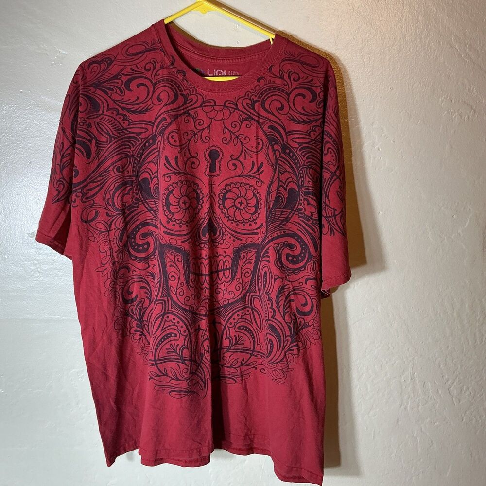 Liquid Blue XXL Men’s T Shirt Red Skull TEE Y2K Era Day Of The Dead Breaking Bad